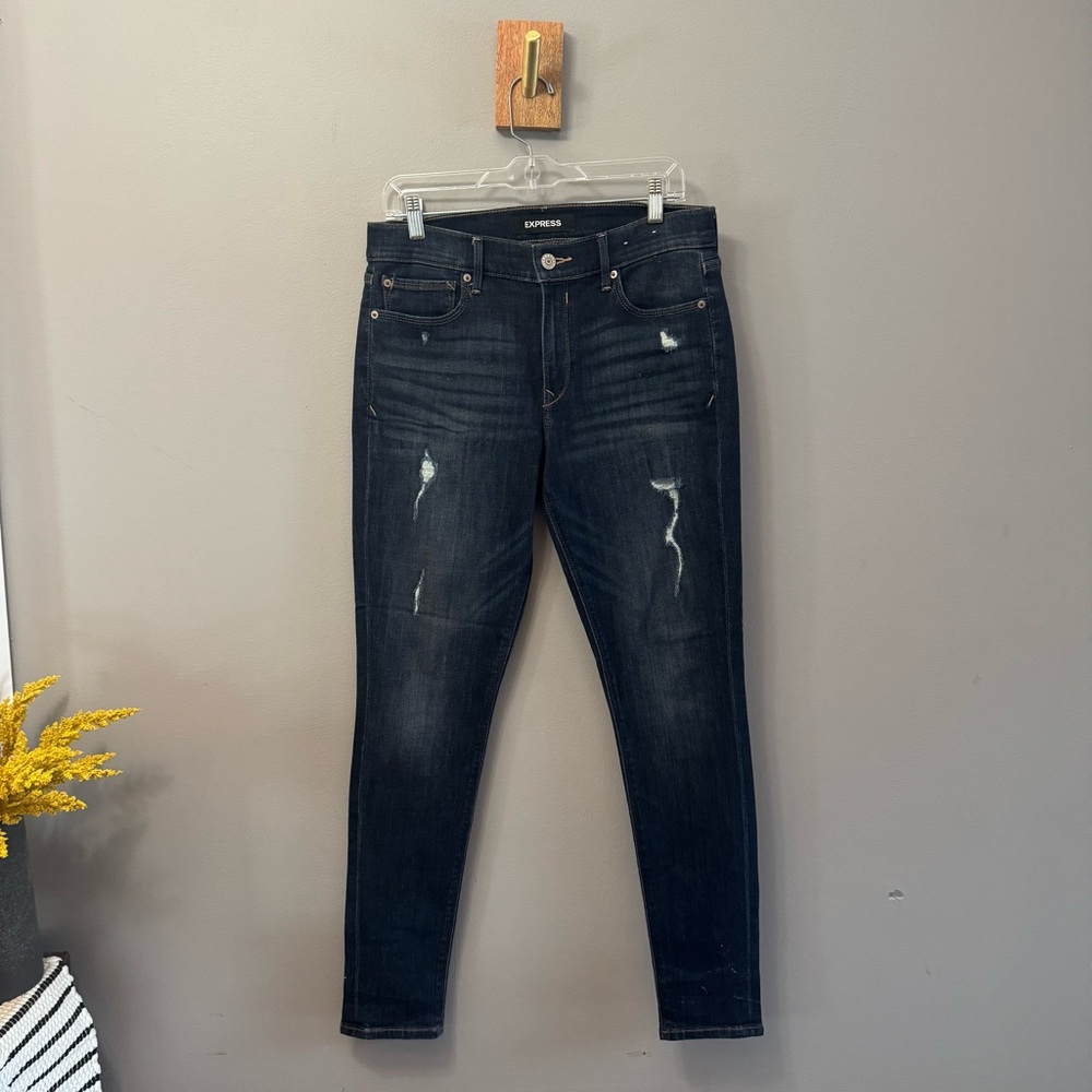 Express Women's Dark Blue Jeans Size 10R